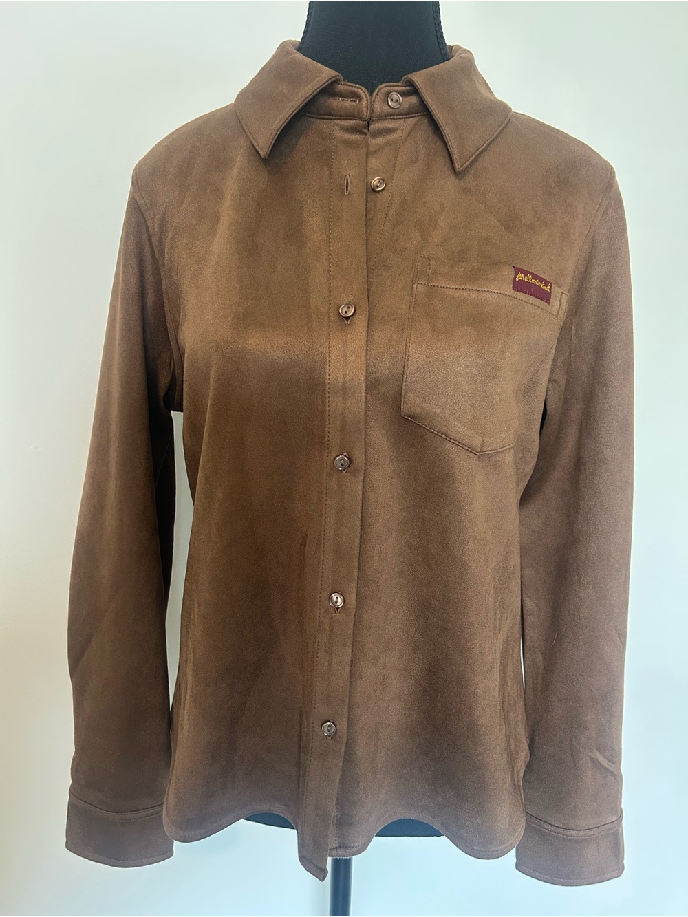 7 For All Mankind NWT Brown Faux Suede Shirt Jacket